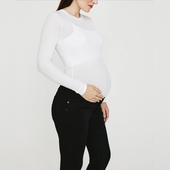 AG Adriano Goldschmied Maternity Prima Cigarette Leg Black Jeans Size 26 - Picture 11 of 12